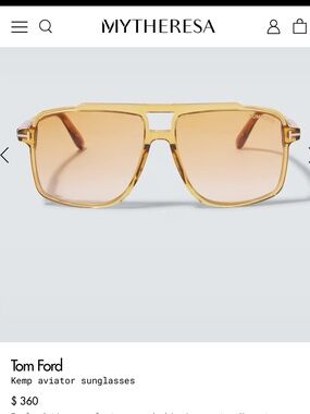 Never worn! Tom Ford Kemp Aviator Sunglasses — Amber Translucent